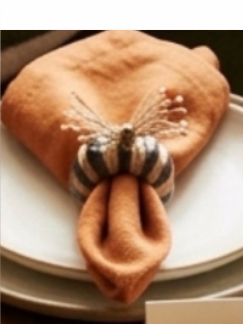 Set of 8 Pier 1 Imports pumpkin Napkin Rings Wood fall festive autumn